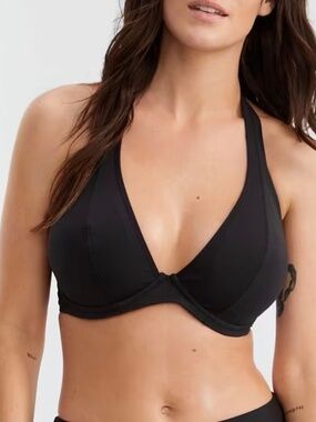 SUNSETS Black Muse Halter Swim Top